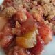 Sugar-free rhubarb strawberry crumble